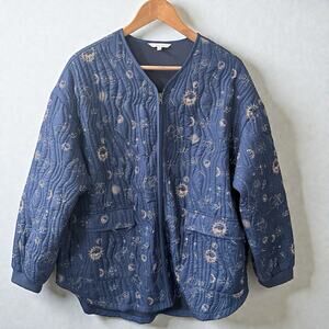 Johnny Was Calme Yessi Quilted Astrology Jacket Moon Stars Embrodered Cosmic XL